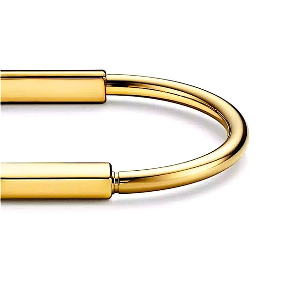 Gold Plated Lock Bangle Bracelet Nail Screwdriver Love - Picture 6 of 7